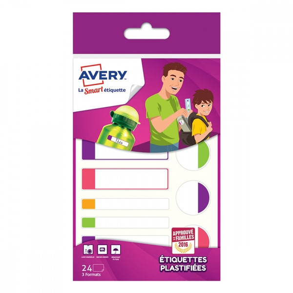 Avery Etiketter laminerade | fluorescerande färger | Avery APFLUO24 | 24st APFLUO24 212801 - 1