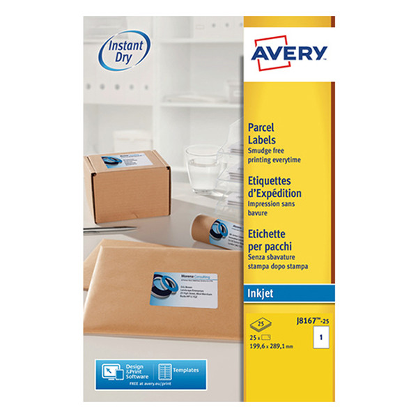 Avery Fraktetiketter | 199,6 x 289,1mm | Avery J8167-25 | 25st J8167-25 212629 - 1