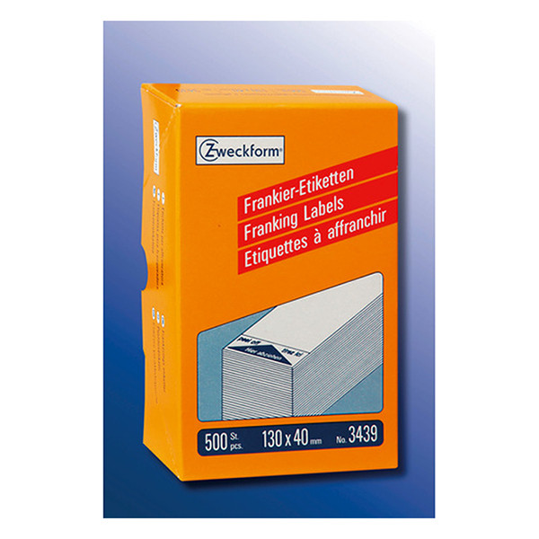 Avery Frankeringsetiketter | 130 x 40mm | vit | Avery 3439 | 500st 3439 212222 - 1