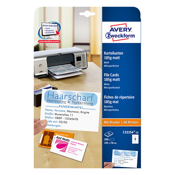 Avery Indexkort 105mm x 70mm | Avery |  A7 | C32254-25 | 200st C32254-25 212794 - 1