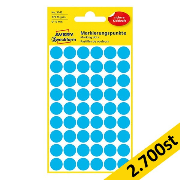 Markeringspunkter Ø12mm blå | Avery 3142 | 2.700st 212937 - 1