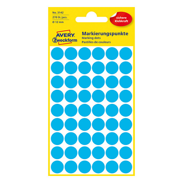 Avery Markeringspunkter 12mm Ø | blå | Avery 3142 | 270st 3142 212344 - 1