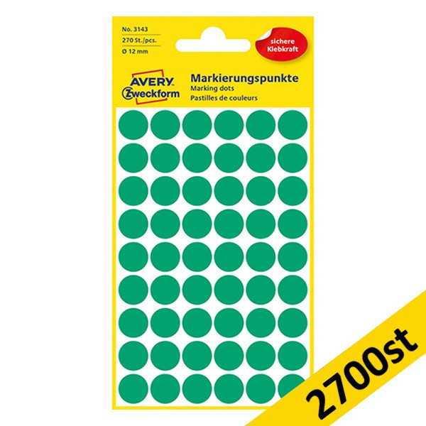 Markeringspunkter 12mm Ø grön | Avery 3143 | 2.700st 212934 - 1