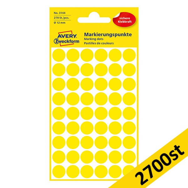 Markeringspunkter 12mm Ø gul | Avery 3144 | 2.700st 212936 - 1