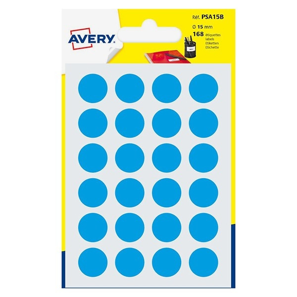 Avery Markeringspunkter 15mm Ø | ljusblå | Avery PSA15B | 168st $$ AV-PSA15B 212718 - 1