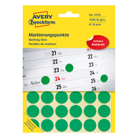 Avery Markeringspunkter 18mm Ø | grön | Avery 3376 | 1.056st 3376 212372
