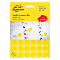 Avery Markeringspunkter 18mm Ø | gul | Avery 3377 | 1.056st 3377 212376