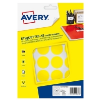 Avery Markeringspunkter 30mm Ø | gul | Avery PET30J | 240st AV-PET30J 212723