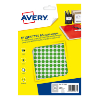 Avery Markeringspunkter 8mm Ø | grön | Avery PET08V | 2.940st AV-PET08V 212707