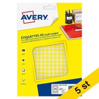 Avery Markeringspunkter 8mm Ø | gul | Avery PET08J | 2.940st x5  212930