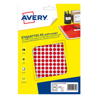 Avery Markeringspunkter 8mm Ø | röd | Avery PET08R | 2.940st AV-PET08R 212706
