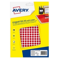 Avery Markeringspunkter 8mm Ø | röd | Avery PET08R | 2.940st AV-PET08R 212706