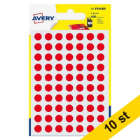 Avery Markeringspunkter 8mm Ø | röd | Avery PSA08R | 490st x10  212918