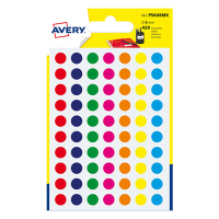 Avery Markeringspunkter 8mm Ø blandade färger | Avery PSA08MX | 420st AV-PSA08MX 212711