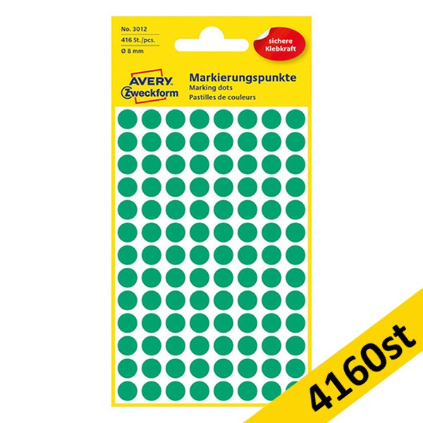 Markeringspunkter 8mm Ø grön | Avery 3012 | 4.160st 212924 - 1