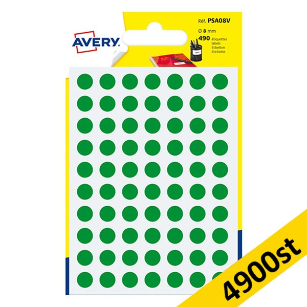 Markeringspunkter 8mm Ø grön | Avery PSA08V | 4.900st 212925 - 1