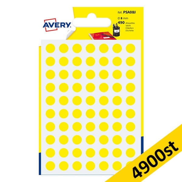 Markeringspunkter 8mm Ø gul | Avery PSA08J | 4.900st 212929 - 1
