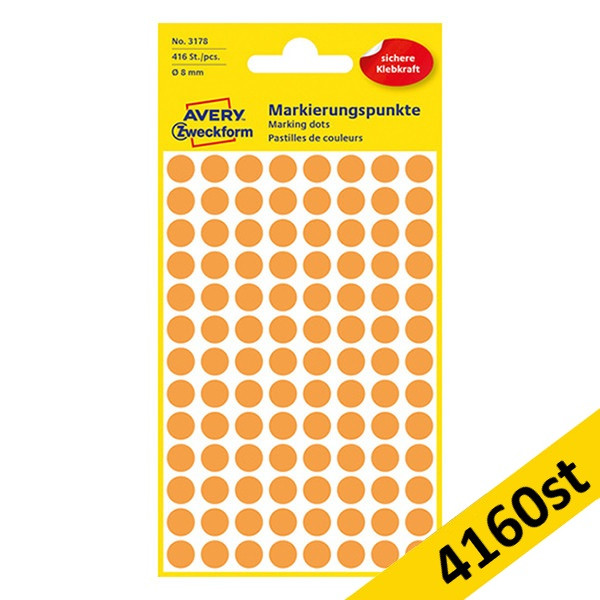 Markeringspunkter 8mm Ø ljusorange | Avery 3178 | 4.160st 212932 - 1