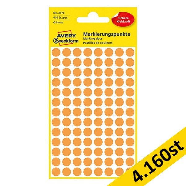 Markeringspunkter 8mm Ø ljusorange | Avery 3178 | 4.160st 212932 - 1