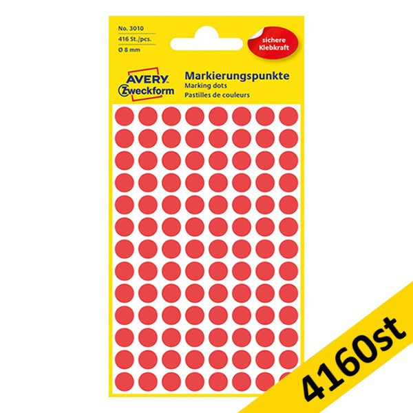 Markeringspunkter 8mm Ø röd | Avery 3010 | 4.160st 212917 - 1