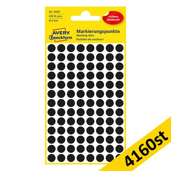 Markeringspunkter 8mm Ø svart | Avery 3009 | 4.160st 212916 - 1