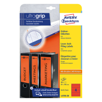 Avery Pärmetiketter självhäftande 192 x 61mm | Avery L4766-20 | röd | 80st L4766-20 212520