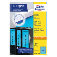 Avery Pärmetiketter självhäftande 192 x 61mm | Avery L4767-100 | blå | 400st L4767-100 212118