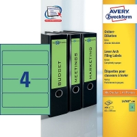 Avery Pärmetiketter självhäftande 192 x 61mm | Avery L4768-100 | grön | 400st L4768-100 212120
