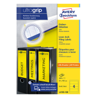 Avery Pärmetiketter självhäftande 192 x 61mm | Avery L4769-100 | gul | 400st L4769-100 212122