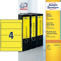 Avery Pärmetiketter självhäftande 192 x 61mm | Avery L4769-100 | gul | 400st L4769-100 212122