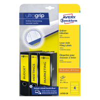 Avery Pärmetiketter självhäftande 192 x 61mm | Avery L4769-20 | gul | 80st L4769-20 212526