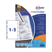 Avery Pärmregister utskrivbara A4  | Avery IndexMaker L7410-5M | 9 hål | 5st 01810061 212821