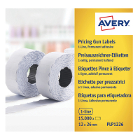 Avery Prisetiketter | 26 x 12mm | vit | Avery PLP1226 | 15.000st AV-PLP1226 212665