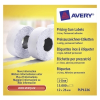 Avery Prisetiketter | 26 x 12mm | vit | Avery PLP1226 | 15.000st AV-PLP1226 212665