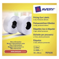 Avery Prisetiketter | 26 x 16mm | vit | Avery PLP1626 | 12.000st AV-PLP1626 212666