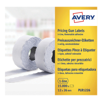 Prisetiketter 1-rad avtagbara | 26 x 12mm | vit | Avery PLR1226 | 15.000st