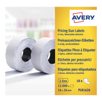 Prisetiketter 2-rad avtagbara | 26 x 16mm | vit | Avery PLR1626 | 12.000st