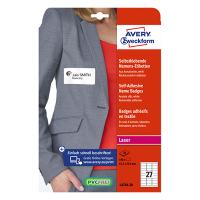 Avery Textiletiketter | 63,5 x 29,6mm | vit | Avery L4784-20 | 540st L4784-20 212596