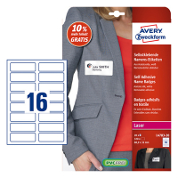 Avery Textiletiketter | 88,9 x 31mm | vit | ​​​​​​​Avery L4783-20 | 320st AV-L4783-20 212688