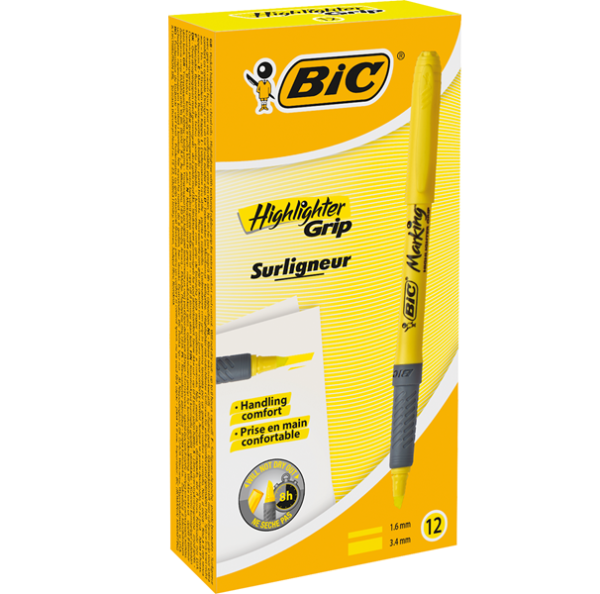 BIC Överstrykningspenna BIC Brite Liner Grip | gul 811935 224666 - 2