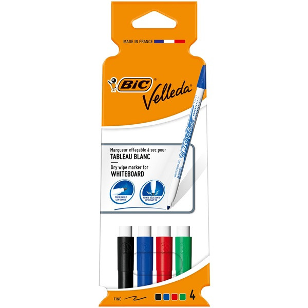 BIC Whiteboardpenna 1.2mm | BIC Velleda 1721 | sorterade färger | 4st 1199001724 238817 - 3