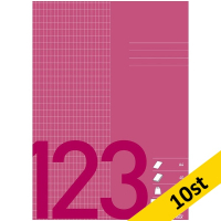 Räknehäfte A4 rutat | 5x9mm | röd | 10st SE000907