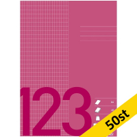 Räknehäfte A4 rutat | 5x9mm | röd | 50st