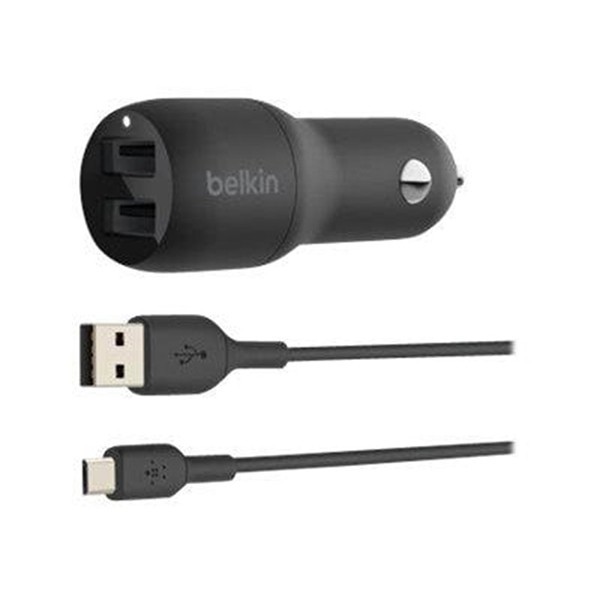 Belkin Dual USB-A billaddare | 2 x 12W | svart CCB001btBK 360358 - 1