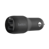 Belkin Dual USB-A billaddare, 2 x 12W svart CCB001btBK 360358 - 2