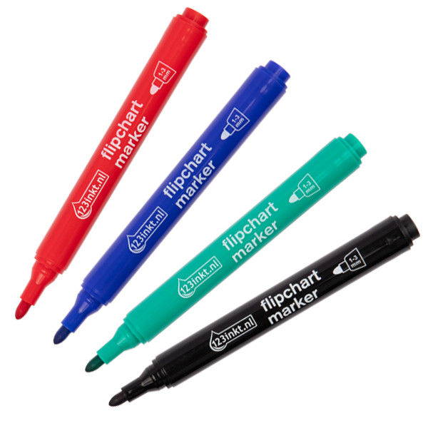 Blädderblockspenna 1.0mm - 3.0mm | 123ink | svart/röd/blå/grön 390565 - 1