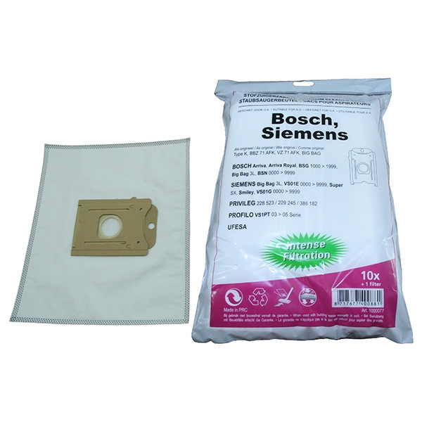 Bosch | dammsugarpåsar | 10 påsar + 1 filter (varumärket 123ink)  SBO01009 - 1