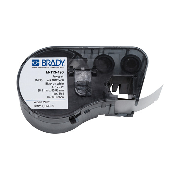 Brady M-113-490 polyestertejp | 38,1mm x 55,88mm (original) M-113-490 146214 - 1