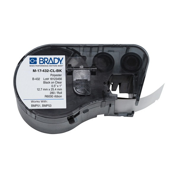 Brady M-17-432-CL-BK polyestertejp | 12,7mm x 25,4mm (original) M-17-432-CL-BK 146078 - 1