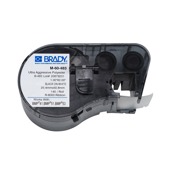 Brady M-60-483 polyestertejp | 25,4mm x 50,8mm (original) M-60-483 146128 - 1